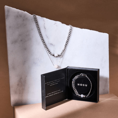 Rosenquarz x Silber | Edelsteinkette