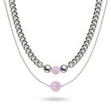 Rosenquarz x Silber | Edelsteinkette