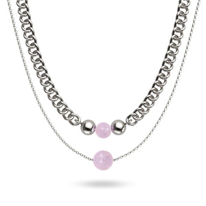 Rosenquarz x Silber | Edelsteinkette