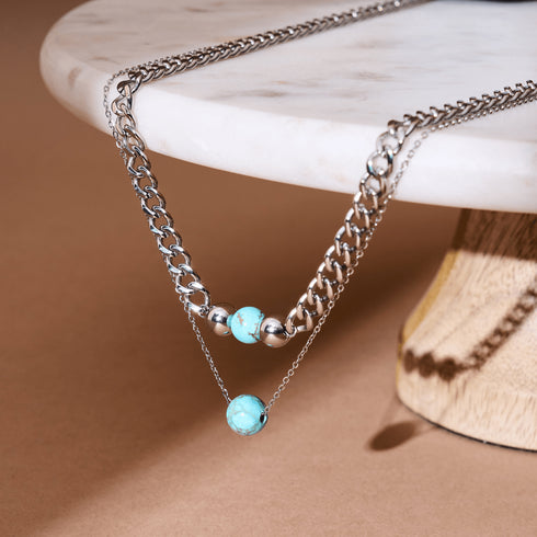 Türkis x Silber | Edelsteinkette