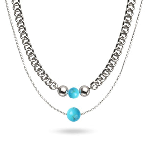 Türkis x Silber | Edelsteinkette