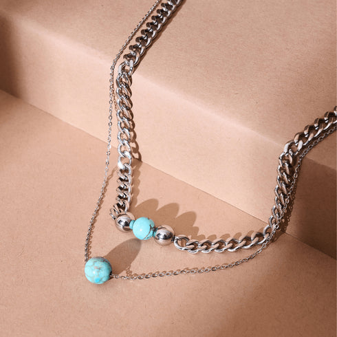 Türkis x Silber | Edelsteinkette