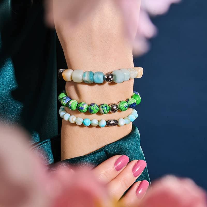 Amazonien | Silber | Edelstein-Kieselstein-Armband