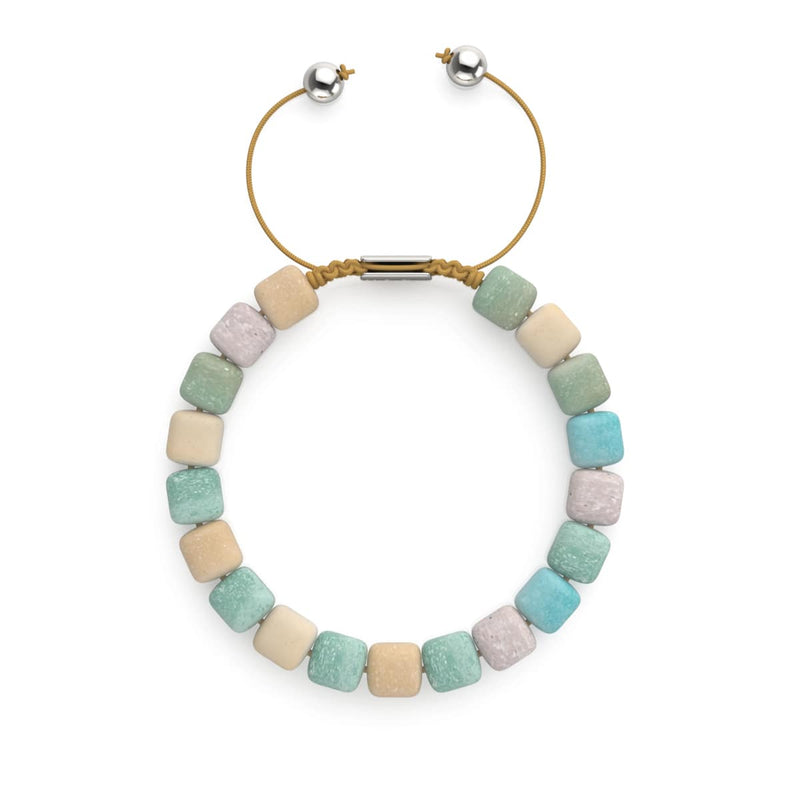 Amazonien | Silber | Edelstein-Kieselstein-Makramee-Armband