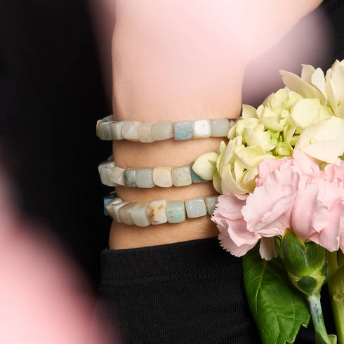 Amazonien | Silber | Edelstein-Kieselstein-Makramee-Armband