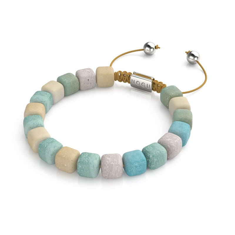 Amazonien | Silber | Edelstein-Kieselstein-Makramee-Armband