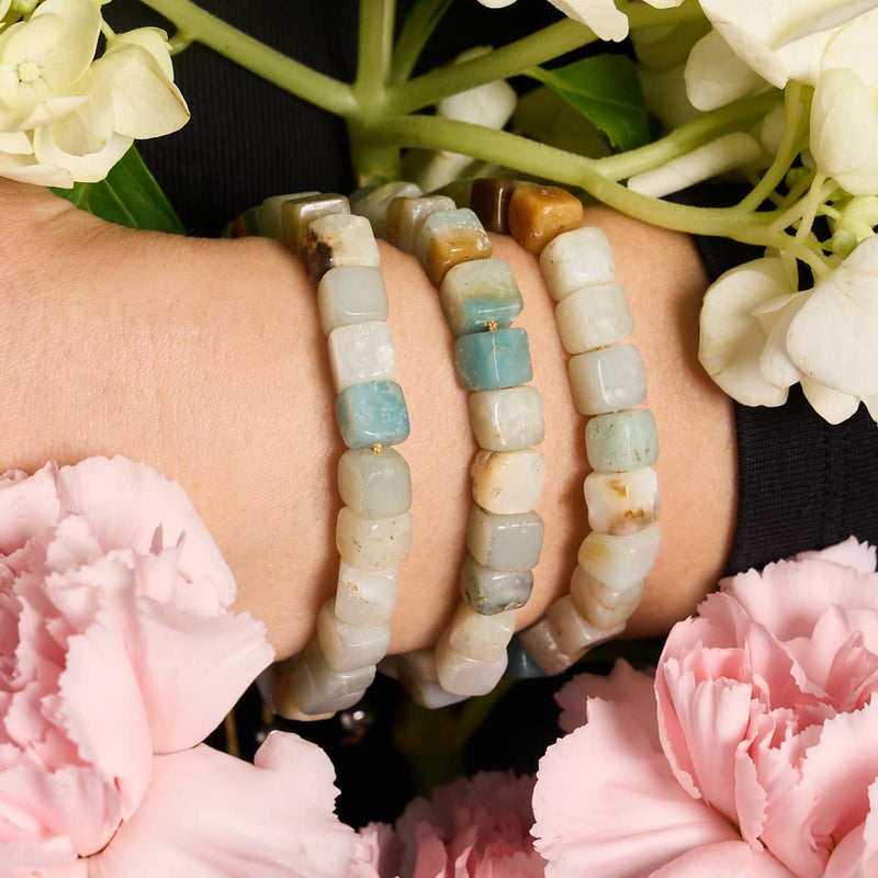 Amazonien | Silber | Edelstein-Kieselstein-Makramee-Armband