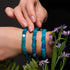 Blauquarz | Silber | Edelstein-Kieselstein-Makramee-Armband