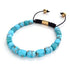 Blauer Meeresstein | Gold | Edelstein-Kieselstein-Makramee-Armband