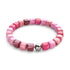 Fuchsia Achat | Silber | Edelstein-Kieselstein-Armband