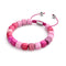Fuchsia Achat | Silber | Edelstein-Kieselstein-Makramee-Armband