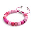 Fuchsia Achat | Silber | Edelstein-Kieselstein-Makramee-Armband