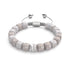 Grauer Achat | Silber | Edelstein-Kieselstein-Makramee-Armband