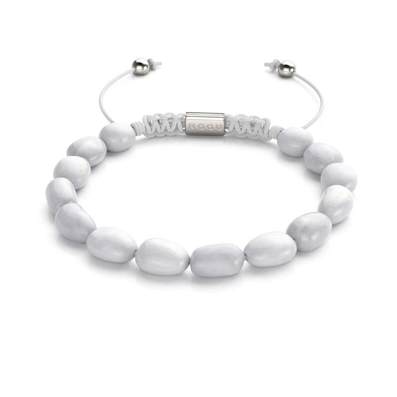 Mondstein | Silber | Edelstein-Kieselstein-Makramee-Armband