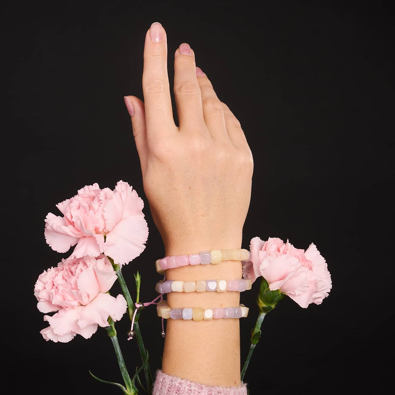 Morgan Quarz | Silber | Edelstein Kieselstein Makramee Armband