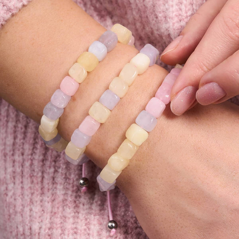 Morgan Quarz | Silber | Edelstein Kieselstein Makramee Armband