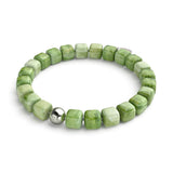 Olivenquarz | Silber | Edelstein-Kieselstein-Armband