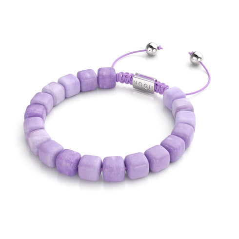 Lila Quarz | Silber | Edelstein-Kieselstein-Makramee-Armband
