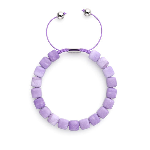 Lila Quarz | Silber | Edelstein-Kieselstein-Makramee-Armband