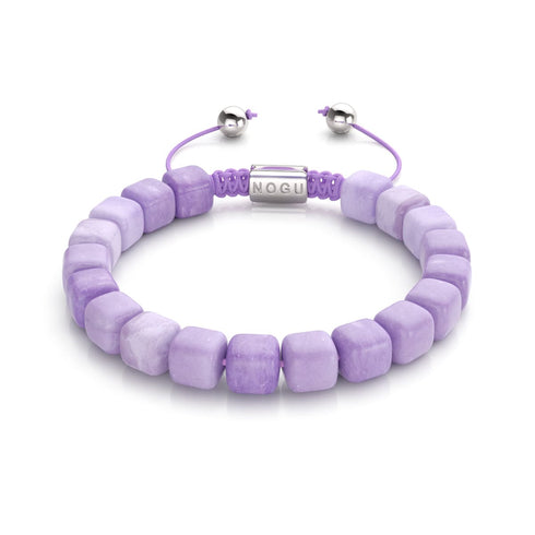 Lila Quarz | Silber | Edelstein-Kieselstein-Makramee-Armband