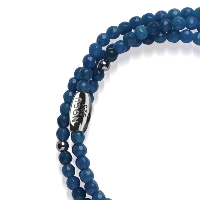 Blauer Achat | 925er Sterlingsilber | Edelstein-Wrap