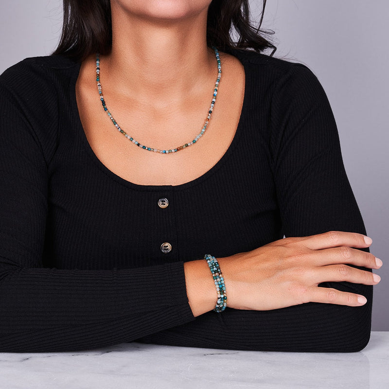 Blaue Jade | 925er Sterlingsilber | Edelstein-Wrap