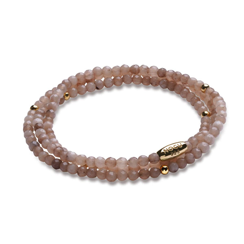 Cremefarbene Jade | 925er Sterlinggold Vermeil | Edelstein-Wrap