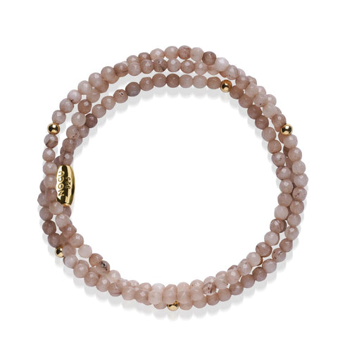 Cremefarbene Jade | 925er Sterlinggold Vermeil | Edelstein-Wrap