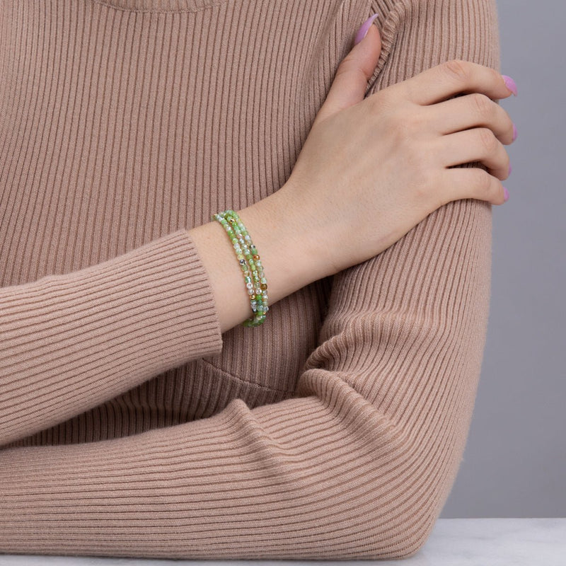 Grüner Achat | 925er Sterlinggold Vermeil | Edelstein-Wrap