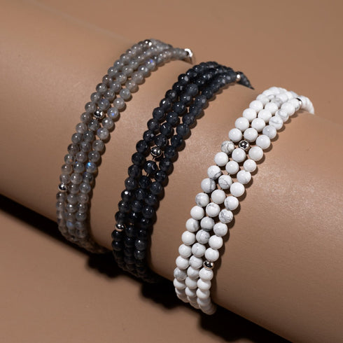 Graue Jade | 925er Sterlingsilber | Edelstein-Wrap