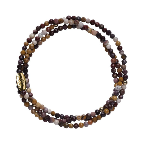 Grauer Linienachat | 925er Sterlinggold Vermeil | Edelstein-Wrap