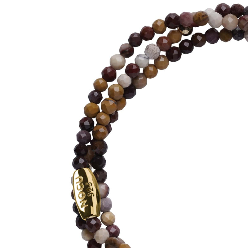 Grauer Linienachat | 925er Sterlinggold Vermeil | Edelstein-Wrap