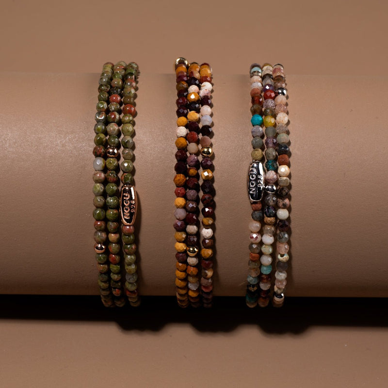 Indischer Achat | 925er Sterling-Roségold-Vermeil | Edelstein-Wrap