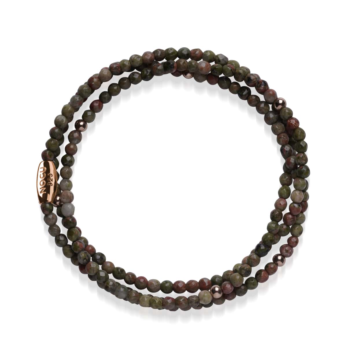 Indischer Achat | 925er Sterling-Roségold-Vermeil | Edelstein-Wrap