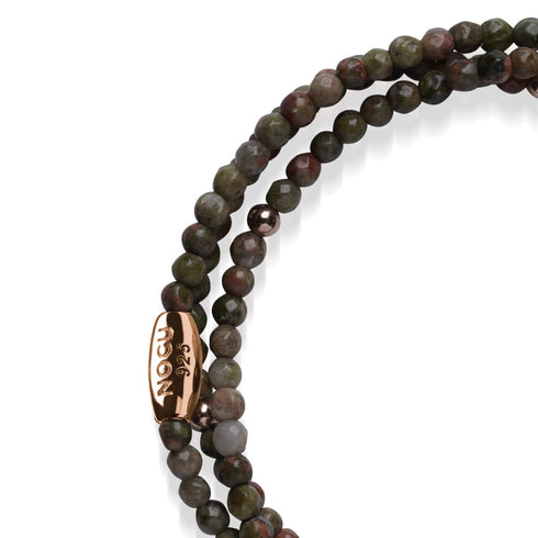 Indischer Achat | 925er Sterling-Roségold-Vermeil | Edelstein-Wrap