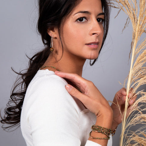 Indischer Achat | 925er Sterling-Roségold-Vermeil | Edelstein-Wrap