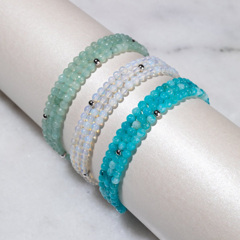 Hellblaue Jade | 925er Sterlingsilber | Edelstein-Wrap