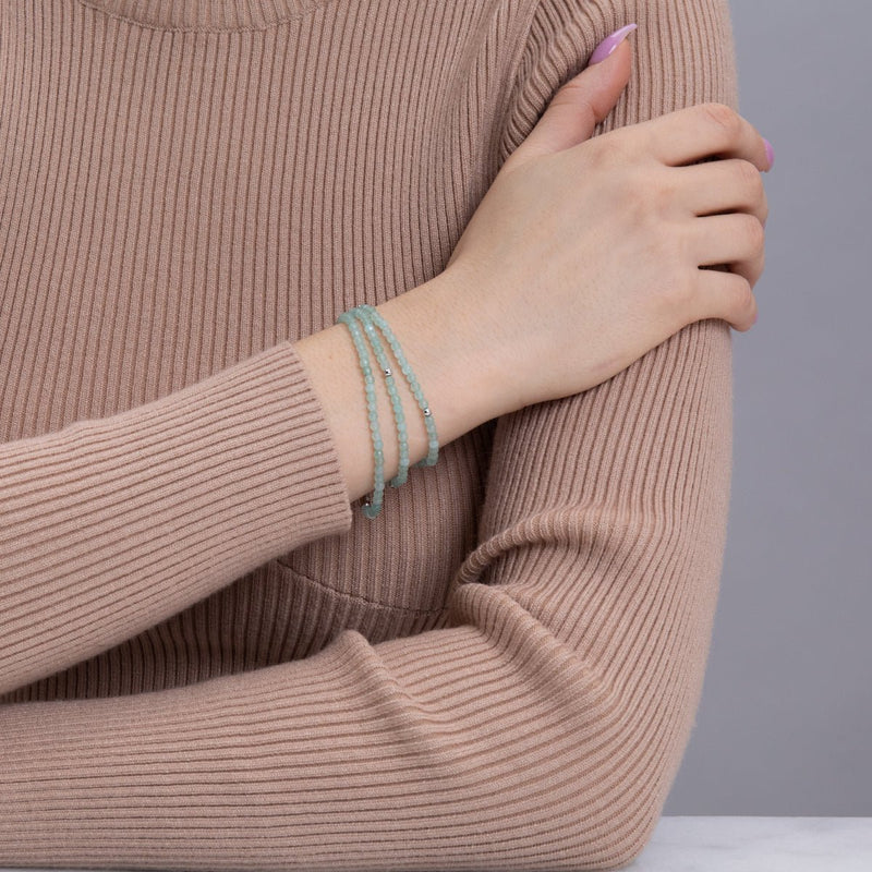 Hellblaue Jade | 925er Sterlingsilber | Edelstein-Wrap