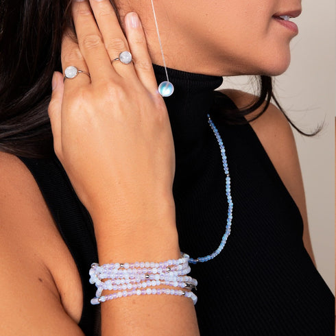 Opal-Mondstein | 925er Sterlingsilber | Edelstein-Wrap