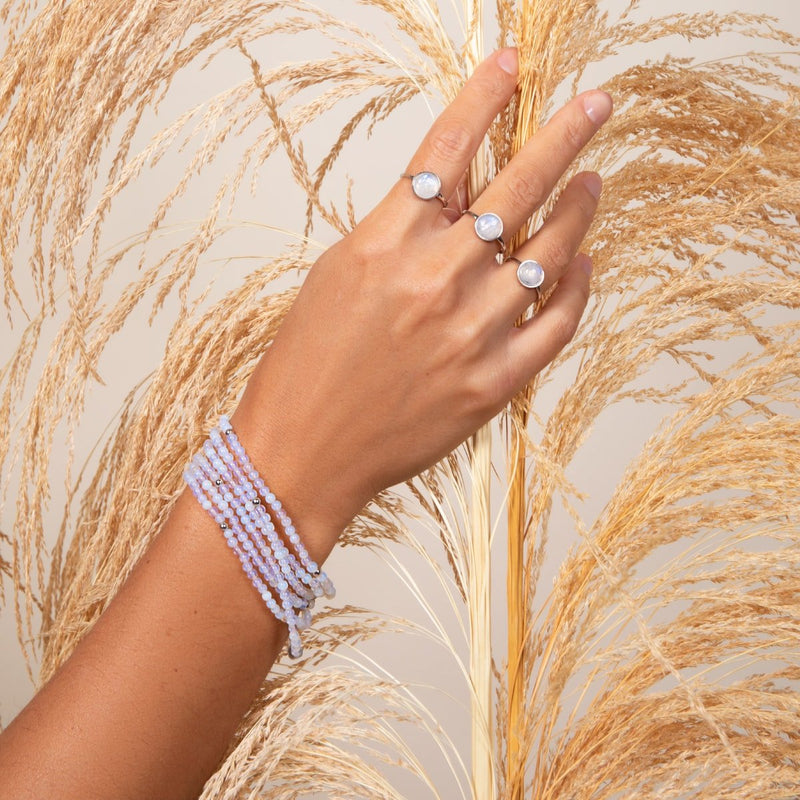 Opal-Mondstein | 925er Sterlingsilber | Edelstein-Wrap