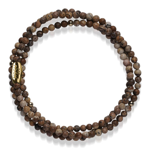 Bildjaspis | 925er Sterlinggold Vermeil | Edelstein-Wrap