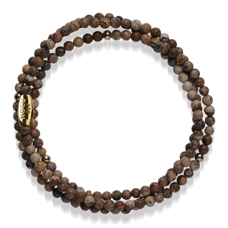 Bildjaspis | 925er Sterlinggold Vermeil | Edelstein-Wrap