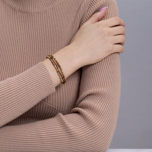 Bildjaspis | 925er Sterlinggold Vermeil | Edelstein-Wrap