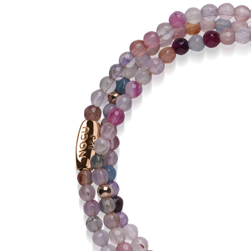 Regenbogenachat | 925er Sterling-Roségold-Vermeil | Edelstein-Wrap