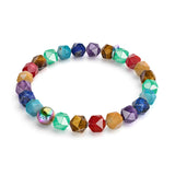 Regenbogenchakra | 7 Edelstein Geom Armband | Einhorn Silber