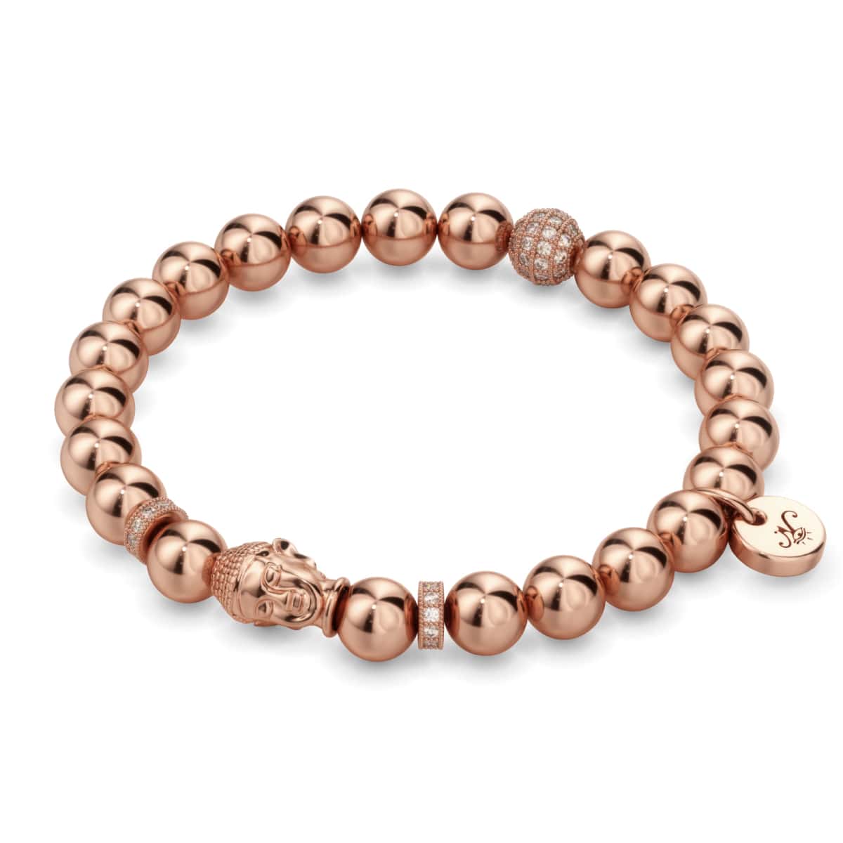 18 Karat Roségold | Vergoldetes Buddha-Armband