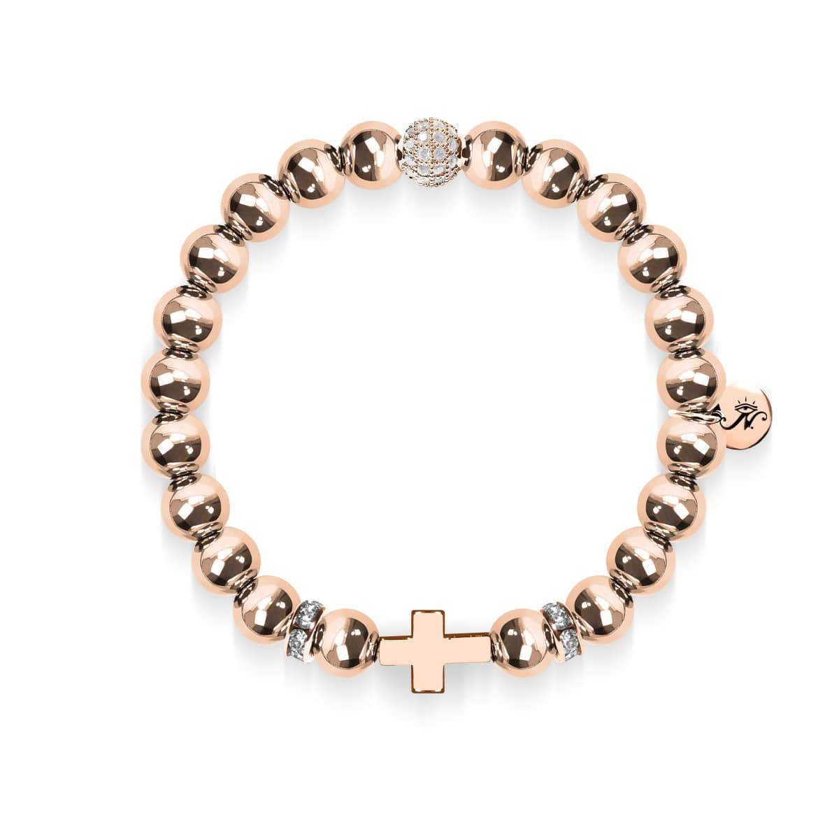 18 Karat Roségold | Vergoldetes Kreuzarmband