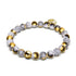 Armband aus goldfarbenem Chrom und weißem Glitzerglas
