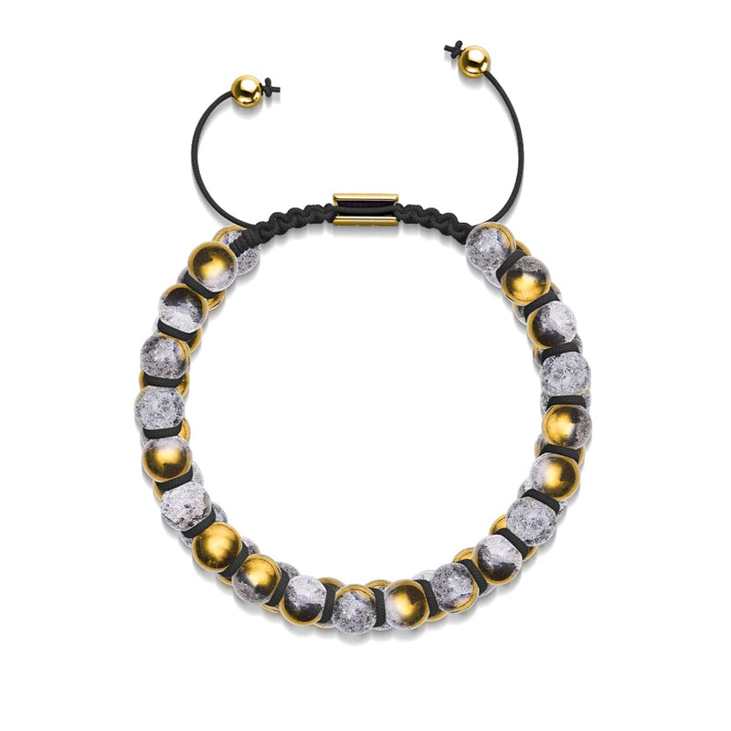 Gold Chrom x Weiß | Glitzerglas Doppelarmband