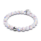 Marshmallow Chrome x Weißes Glitzerglasarmband